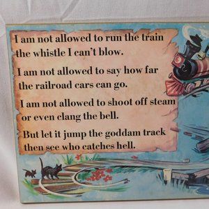 Vintage Russ Berrie Living Quotes Train Plaque 1975